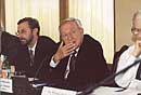 Ambassador Ilter Turkmen, former foreign Minister of Turkey, from Istanbul (center)